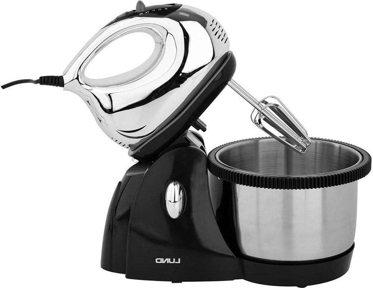 Keukenmixer met Kom - Mixer Kneedmachine - Bakken en Mixen - 3 Snelheden - 3L Kom - Zwart
