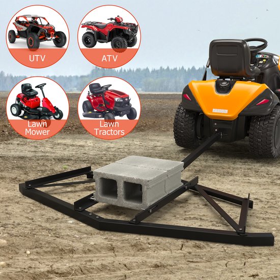 Danky - Zware Sleepeg van Staal - Achtertrek Hulpstuk voor ATV UTV Tuintractor - Nivelleerwerktuig voor Grindoprit en Gazon - 183cm — afbeelding 4