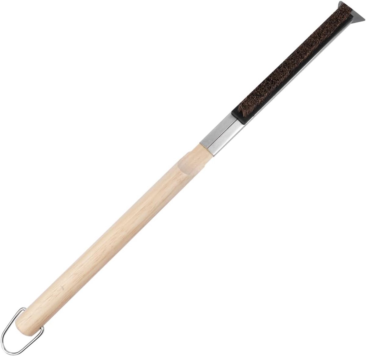 SnelShoppen - Pizza Oven Borstel met Messing Borstels en RVS Schraper, BBQ Grill Schoonmaak Tools voor Pizza Oven, Duurzaam Hout, Keuken Accessoire