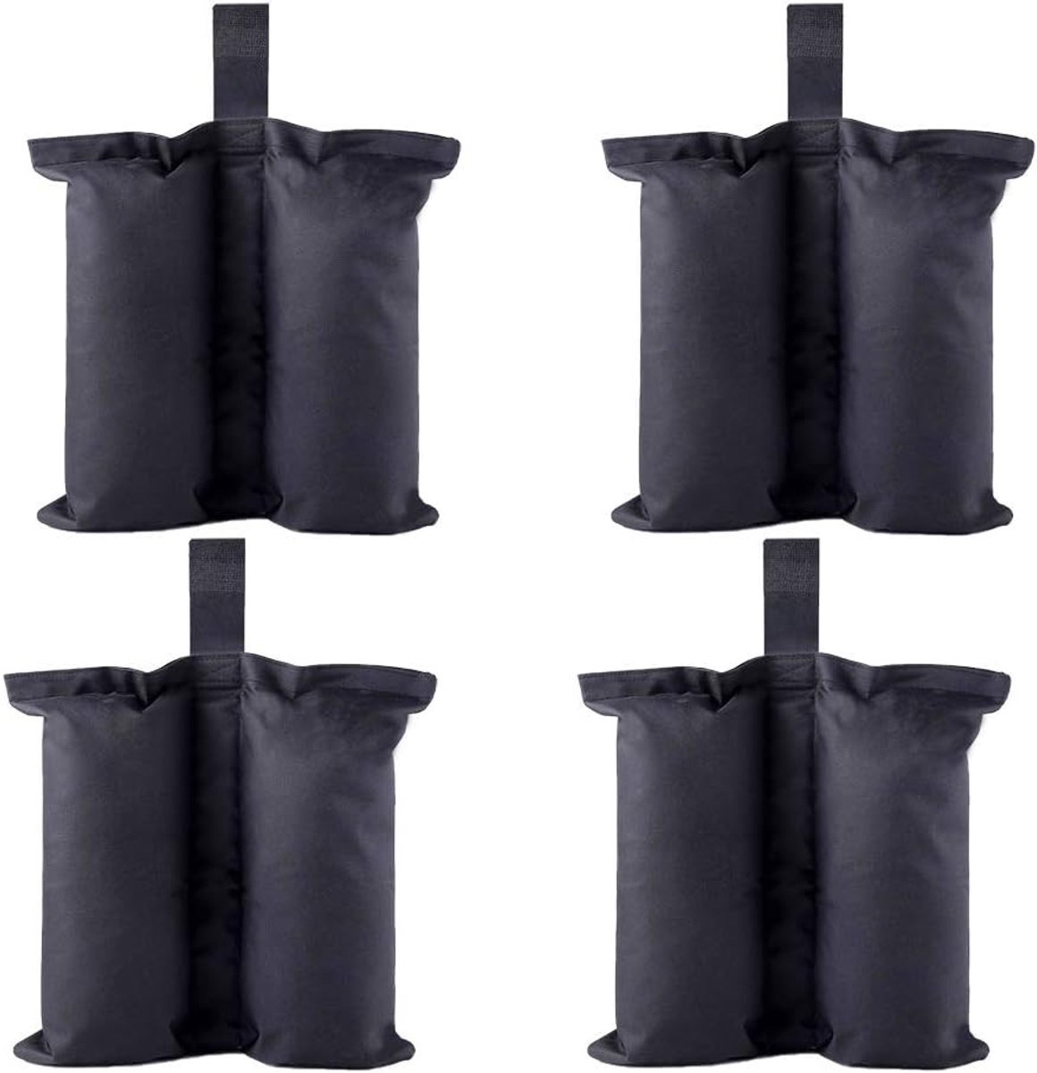 SnelShoppen - Vouwbare Canopy Gewicht Bags, Zandzakken voor Zonnepanelen (4PCS, 43.2x40.6cm, Zwart) voor Tenten, Parasols en Feesten