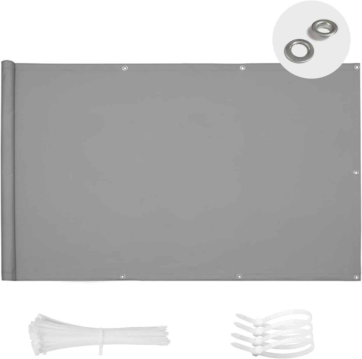 SnelShoppen - Balkon Privacy Scherm 80 x 300 cm, Tuin Scherm voor Bescherming en Privacy, Grijs, Waterdicht en UV-Bestendig, Ideaal voor Balkon en Tui