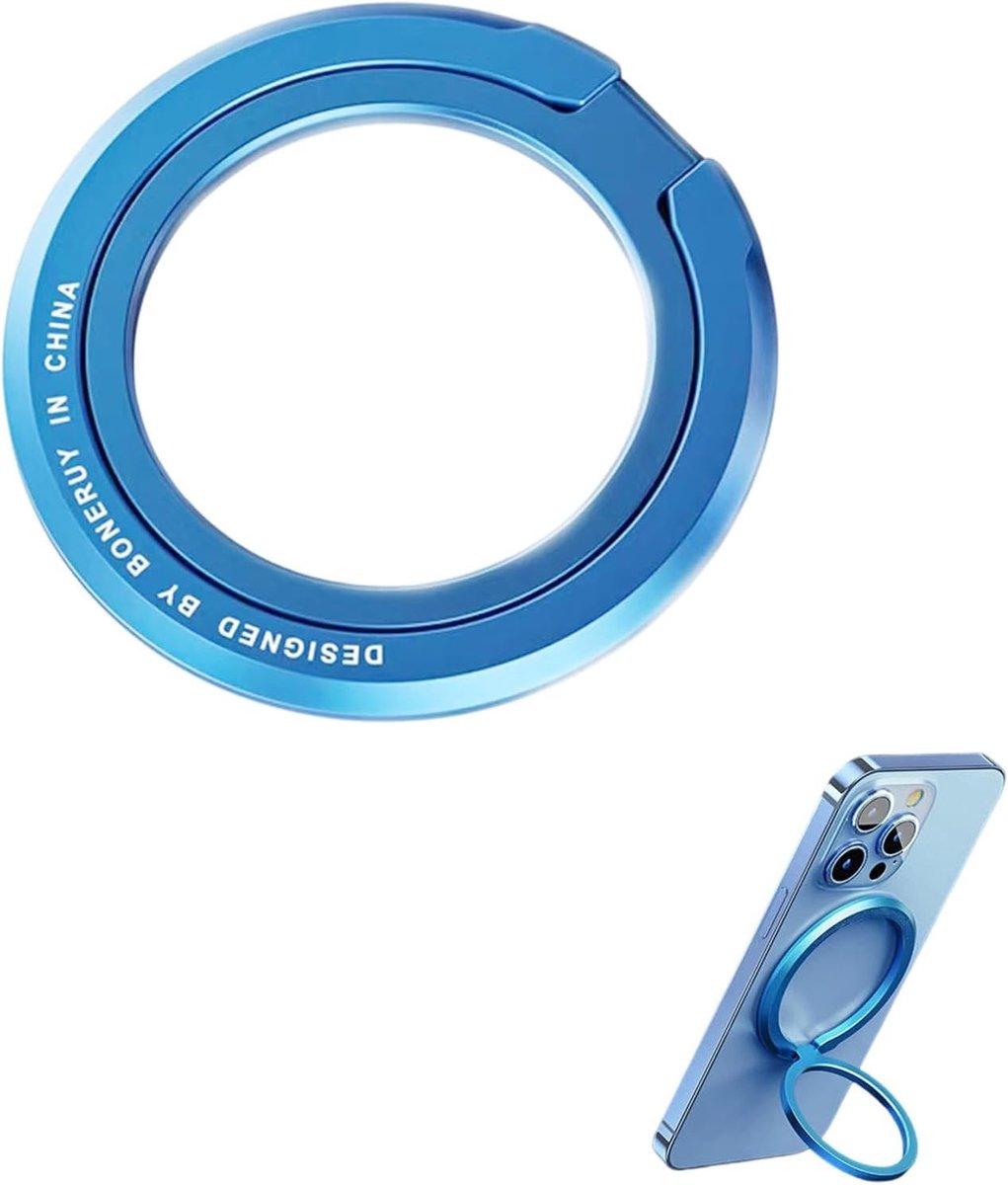 SnelShoppen - Magnetische Ring voor Mobiele Telefoon, 360 Graden Rotatie, Mobiele Telefoonhouder, Metalen Ring, Verstelbare Houder voor iPhone 16, 15,