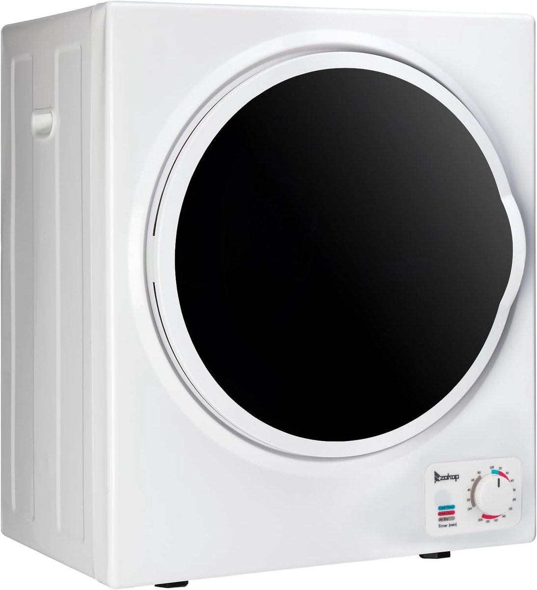 SnelShoppen - ROVSUN Mini Tumble Dryer 850W - Compacte Droogmachine met Stalen Trommel en Mechanische Controle - Energiezuinige Witte Droger voor Thui