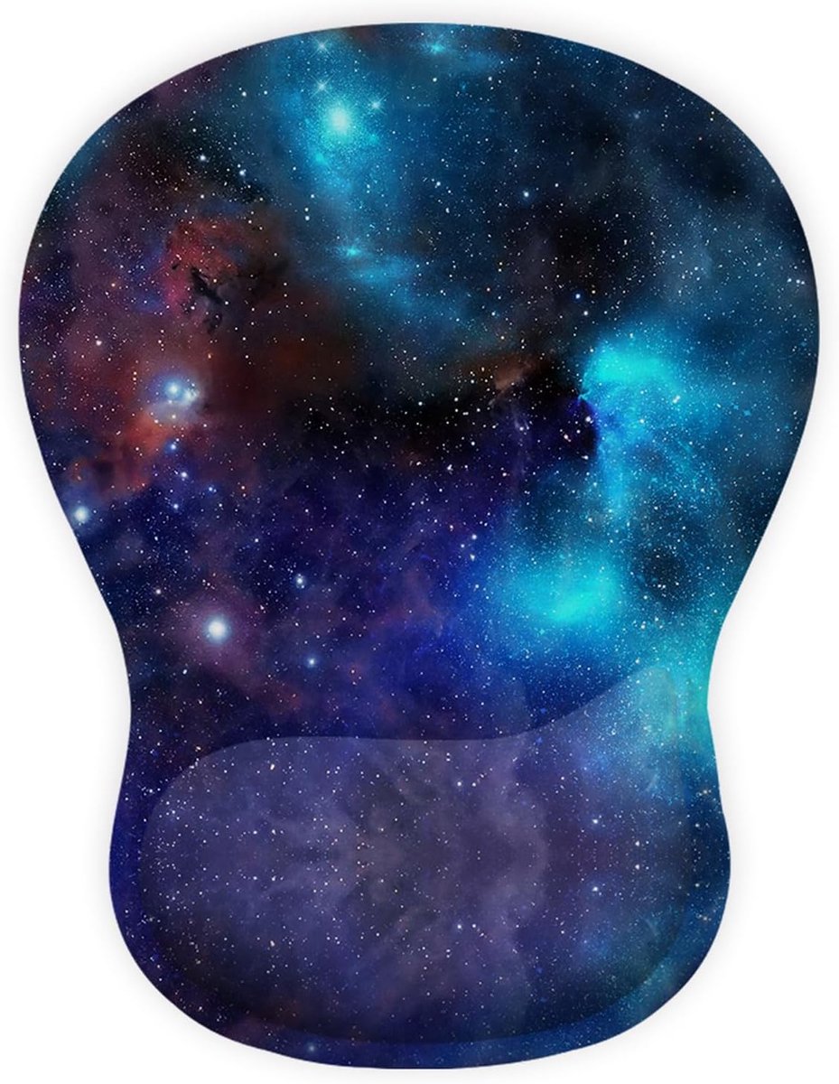 SnelShoppen - Ergonomische Muismat met Gel Polssteun, Comfortabele Mouse Pad voor Thuis en Kantoor, Sterrenhemel, Perfect voor Gamers en Kantoormedewe