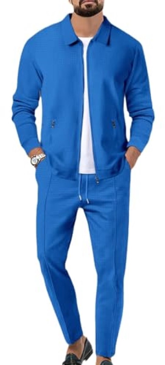 Samar GM 2-delige sweatshirtset voor heren Sportsweatshirt en joggingbroek Blauw
