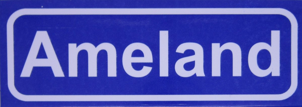Souv© - koelkast magneet - plaatsnaam bord - kombord - souvenir - koelkastmagneetje - relatiegeschenk Ameland