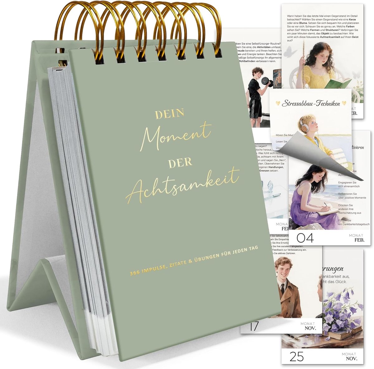 SnelShoppen - BIROYAL Tear-off Kalender - Groene Thematische Afbreekkalender - Perfect voor Thuis, Kantoor, of als Cadeau - Inspirerende Quotes en Ide