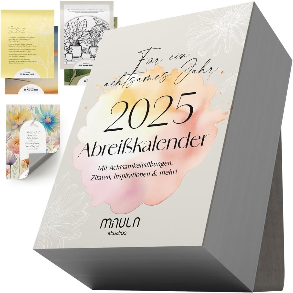 SnelShoppen - Dagelijkse Tear-off Kalender 2025 voor Mindfulness en Motivatie, Tafel Kalender met Inspirerende Quotes, Oefeningen en Impulsen voor Elk