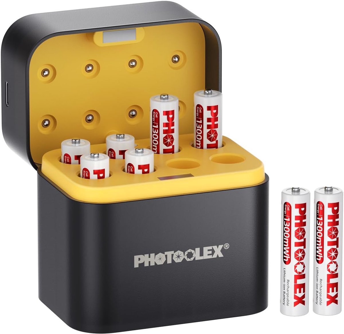 SnelShoppen - Oplaadbare Lithium AAA Batterijen 8-Pack met Snellader, 1300mWh Hoge Capaciteit 1.5V, Duurzame Li-ion Batterijen voor Speelgoed, Afstand