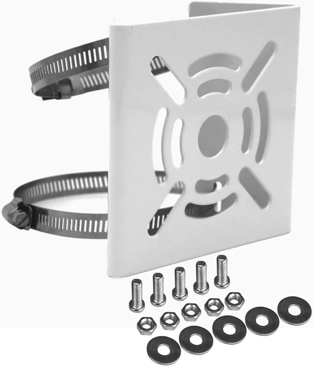 SnelShoppen - Universele Verticale Paalmontage voor Beveiligingscamera, Sterke Metalen Beugel met 2 Lussen, Geschikt voor CCTV Cameras, LED Verlichtin