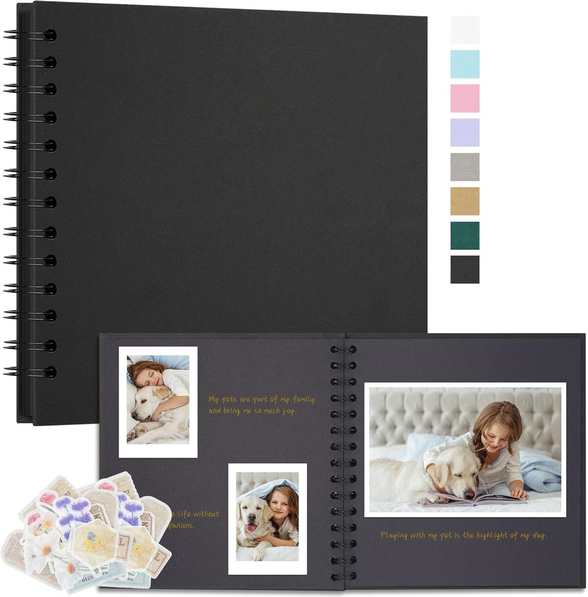 SnelShoppen - DIY Scrapbook Foto Album - Dikke Kraft Blanke Papier Herinneringen Boek voor Bruiloft en Verjaardag - 18x18cm - 40 Pagina's Zwart