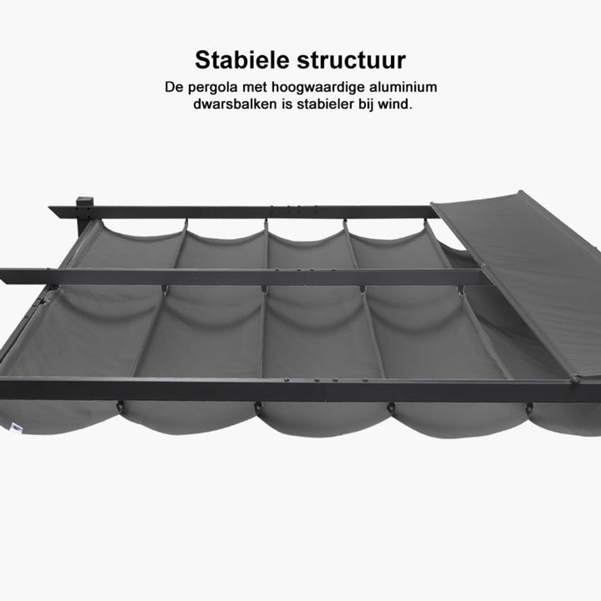 Purple Leaf Pergola avec toit de protection 3 x 3 m - structure anthracite, toile grise