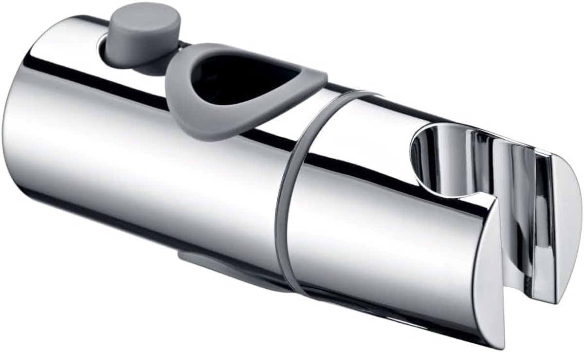 SnelShoppen - Universele Douche Houder Zonder Boren, Handdouche Houder voor Glijbuis, Draaibare Douchekop Houder, ABS Chroom, Diameter 19-20.6 mm