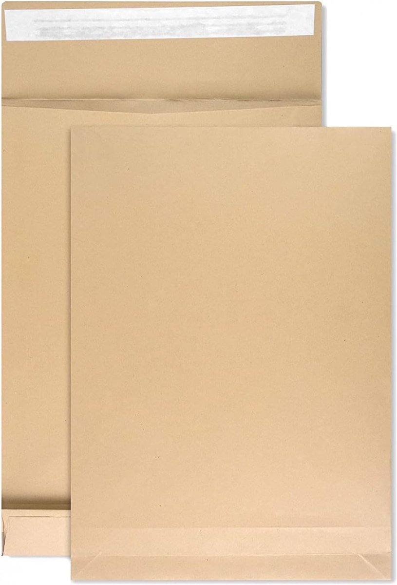 SnelShoppen - Netuno 20 Bruine Vouwzakken DIN B4 250x353 mm - 130 g Zelfklevende Papieren Verzending Enveloppen zonder Raam - Sterke Vouw Enveloppen v