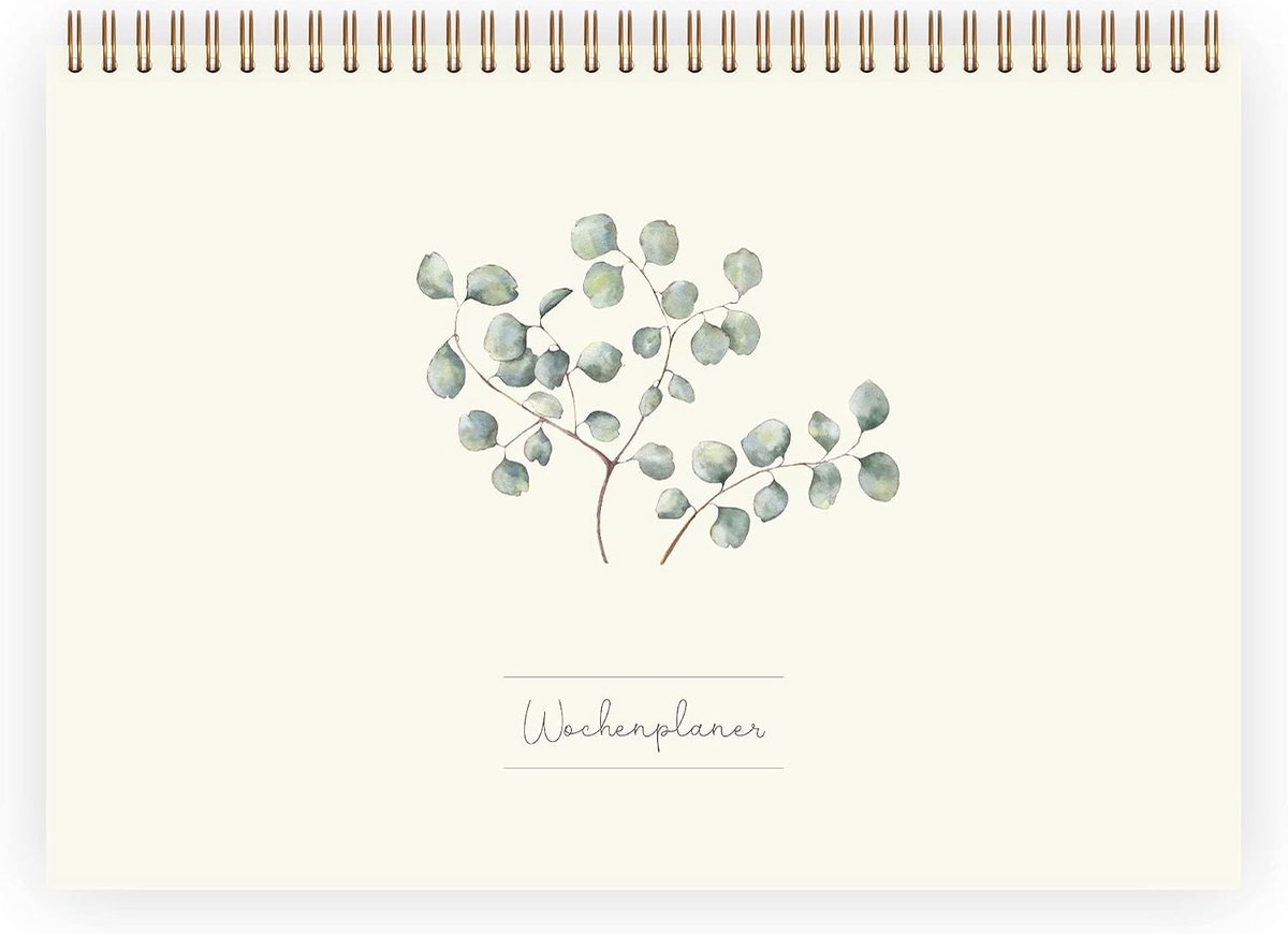 SnelShoppen - 777 Wekelijkse Planner Eucalyptus DIN A4 - Weekplanner voor Taken, Afspraak, Projecten - Handgemaakt in Duitsland - Karton 300 g/m² - 50