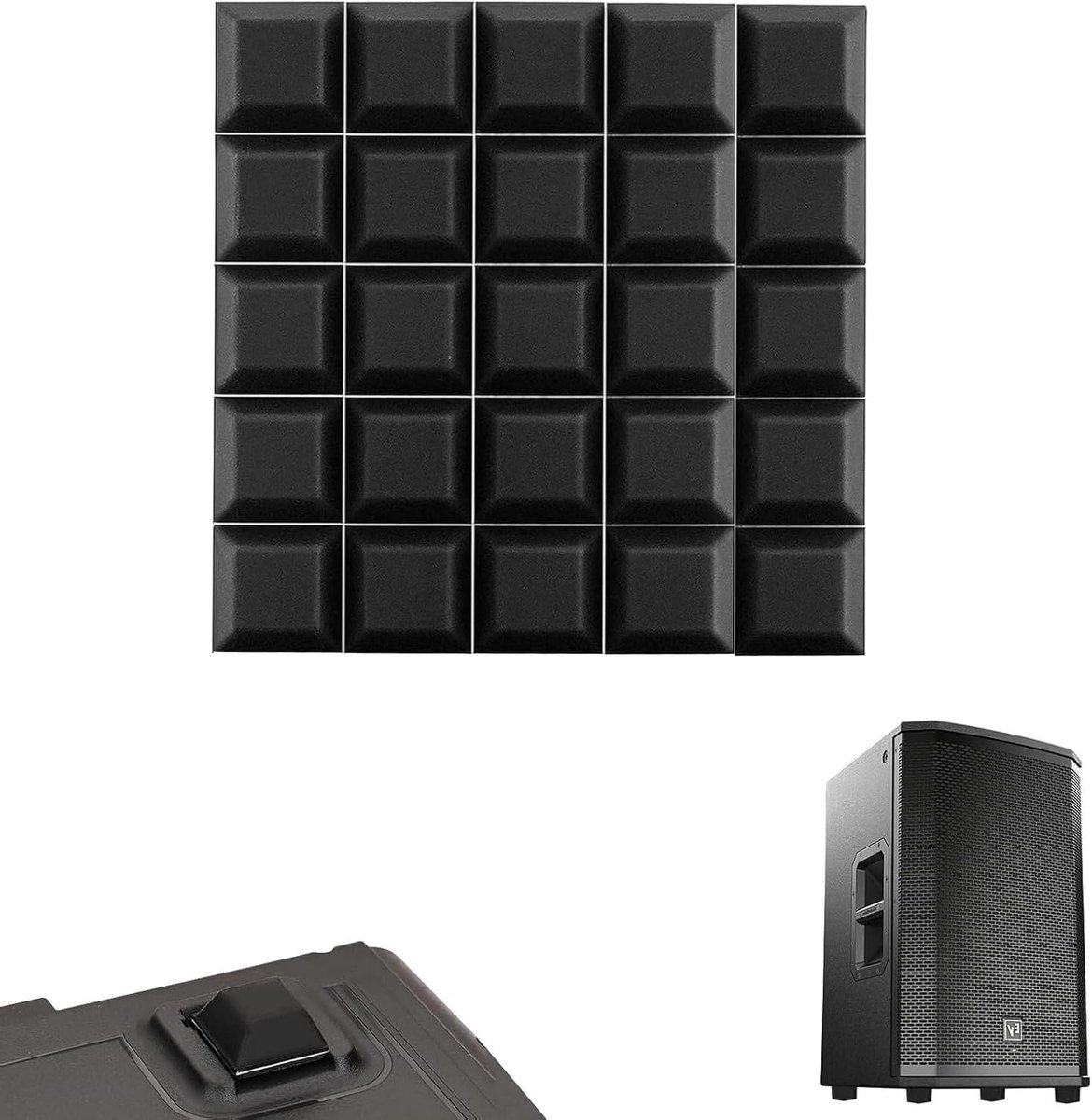 Zelfklevende rubberen buffers 20 x 20 x 8 mm - 25 stuks antislip demper pads voor meubels, deuren en apparaten