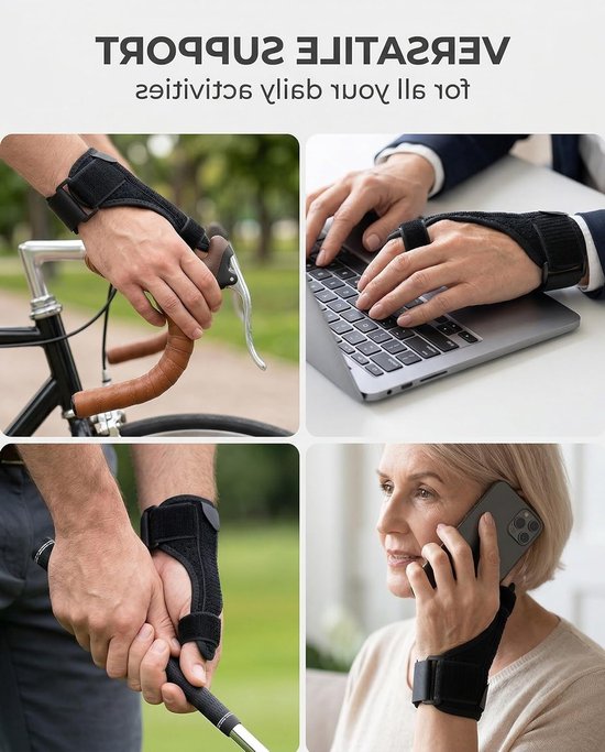Premium Daumenbandage voor extra stabiliteit, orthese voor duim en hand, ideaal voor herstel en ondersteuning (Zwart) — afbeelding 3