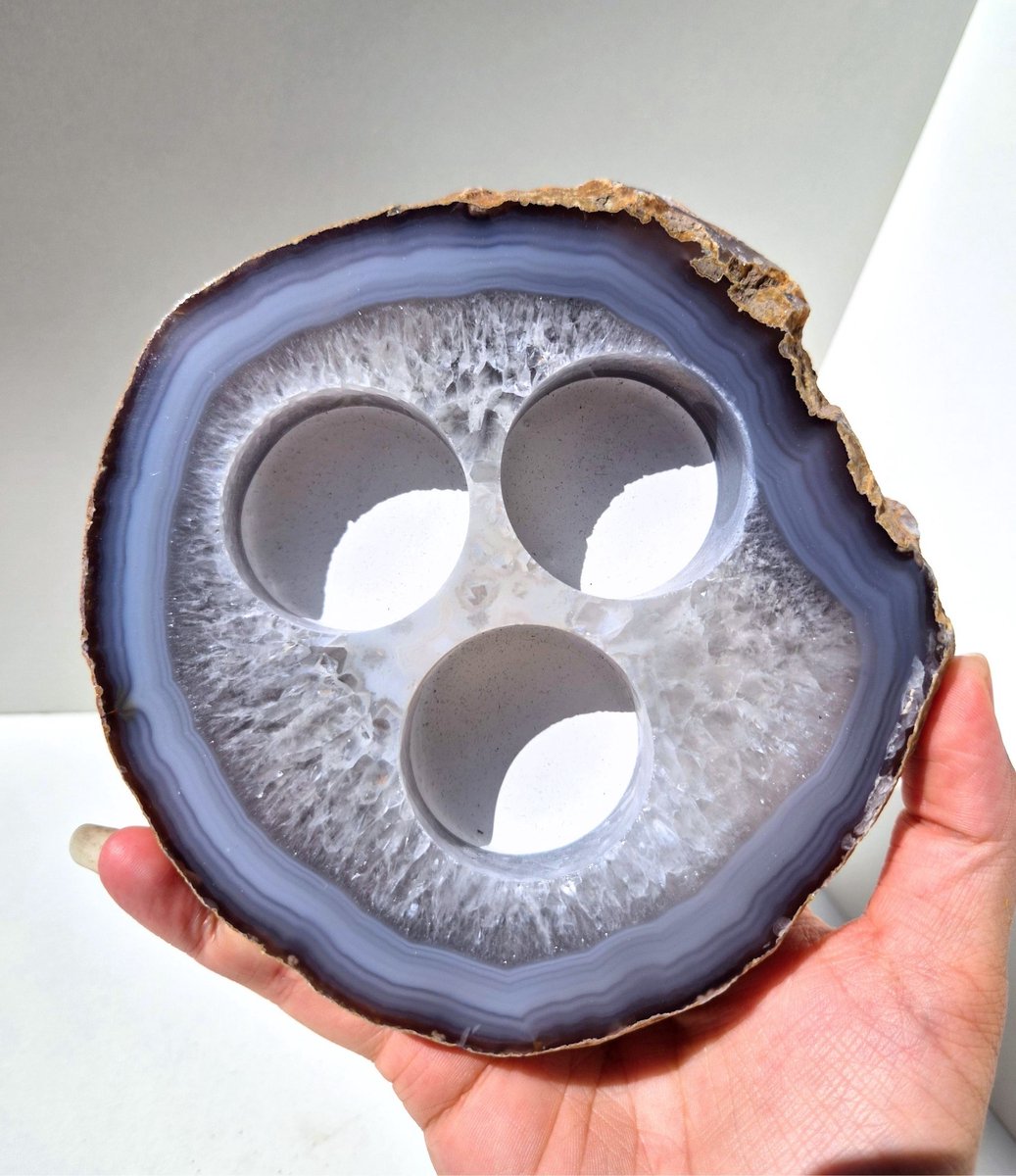 ThaleiaDesign - Agaat waxinelichthouder - Agaat - Edelstenen en mineralen - waxinelichtjes - kaars - woondecoratie - theelichthouder - interieur - sfeerlicht - moederdag cadeau - cadeau vrouw