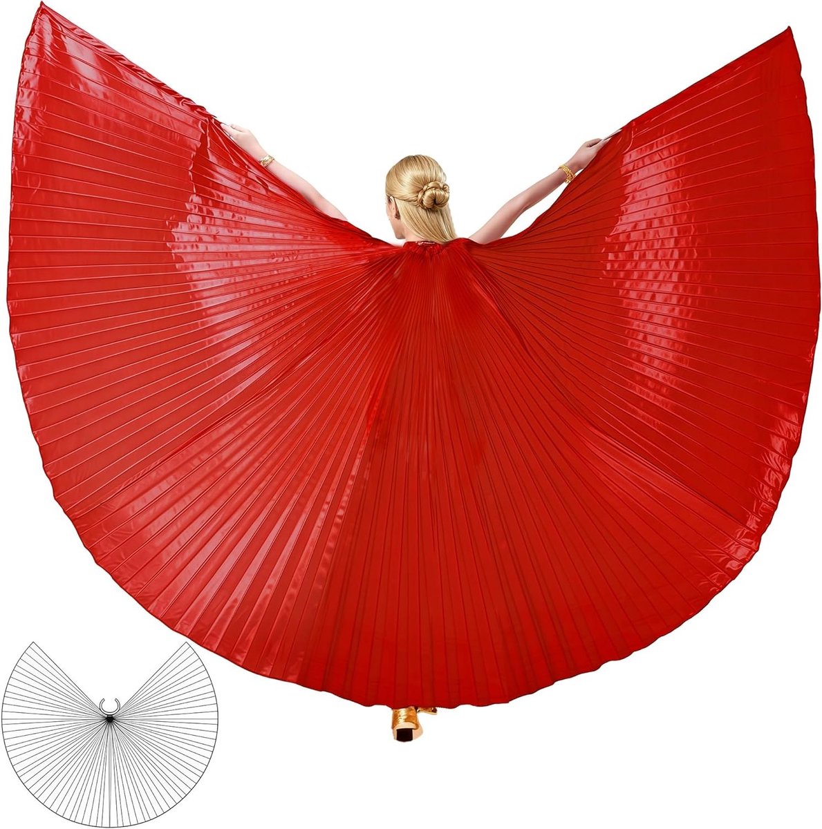 Unisex Isis Wings voor Belly Dance en Halloween, Cape met Stokken voor Carnaval en Cosplay Feestjes