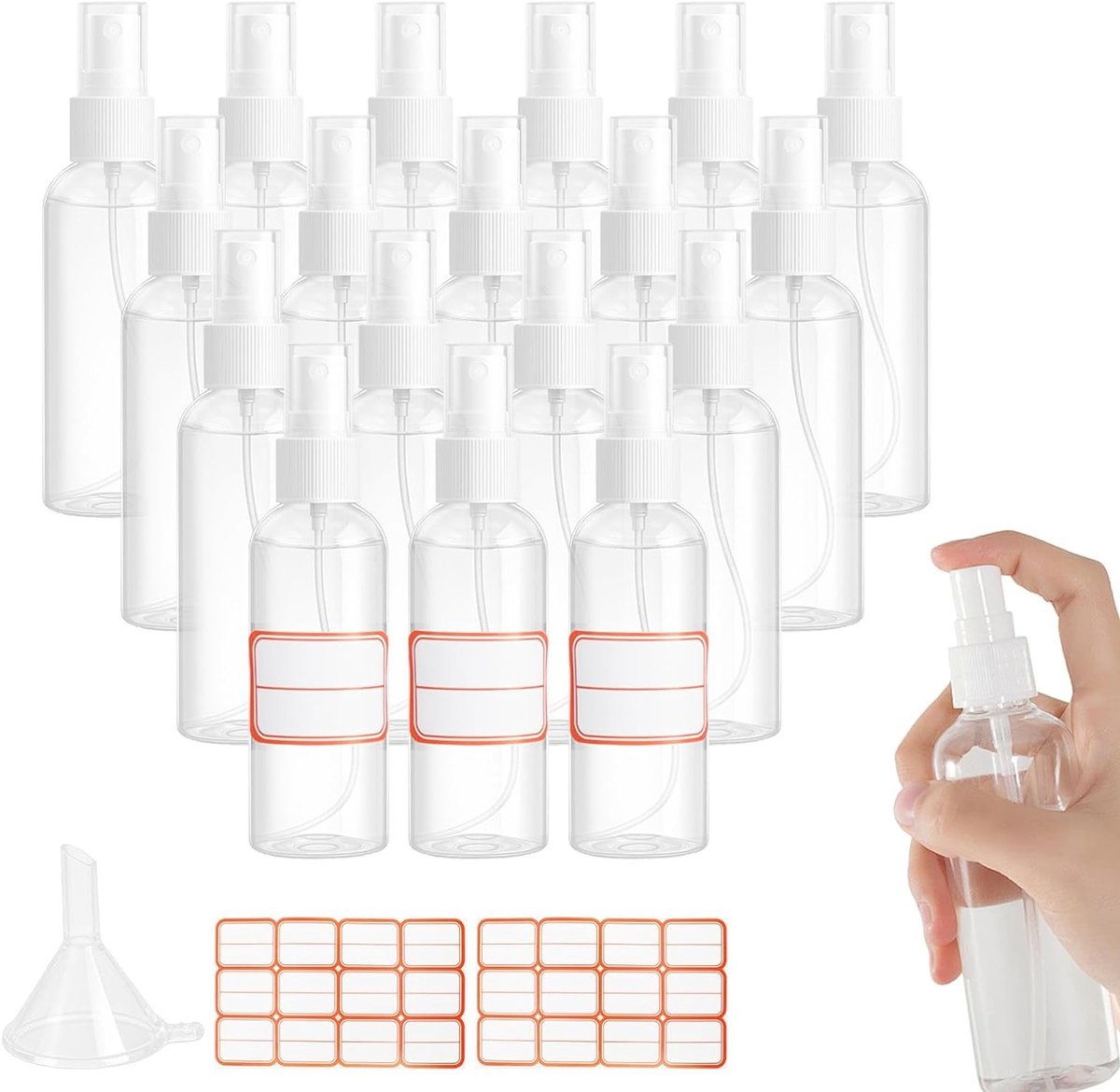 Kleine sproeiflesjes van 100 ml voor plantenverzorging, haarstyling en huishoudelijk gebruik