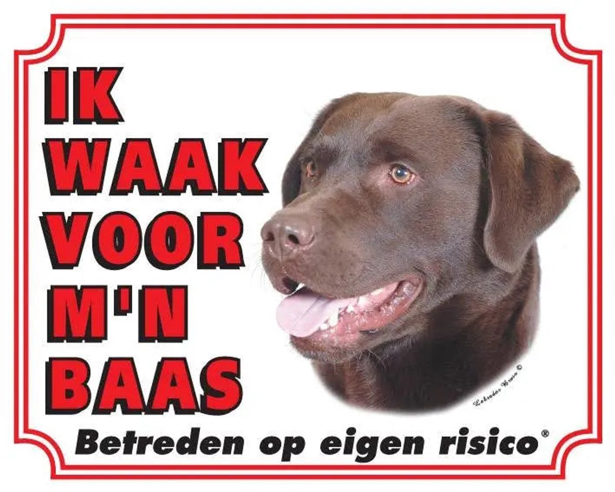 Bol.com Waakbord 09 Labrador Bruin 20x25cm aanbieding