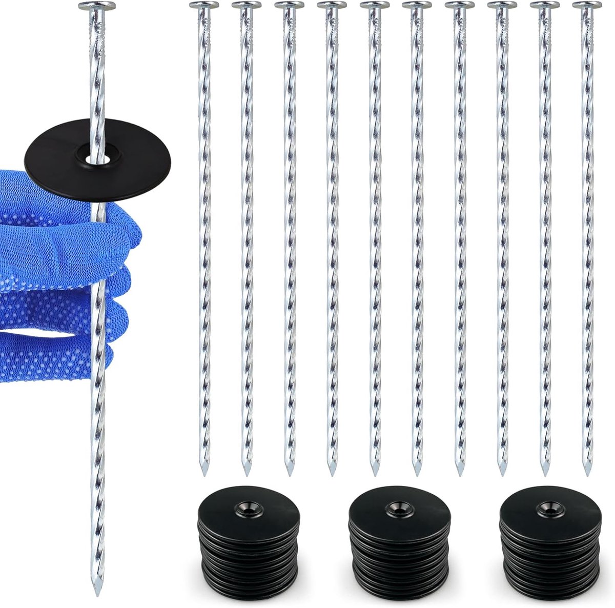 SnelShoppen - RVS Gegalvaniseerde Anker Tape Bufferplaat 10 inch - Stabiliteit voor Tentdoek, Kunstgras, Tuin, Landschapsafwerking, Camping en Eveneme