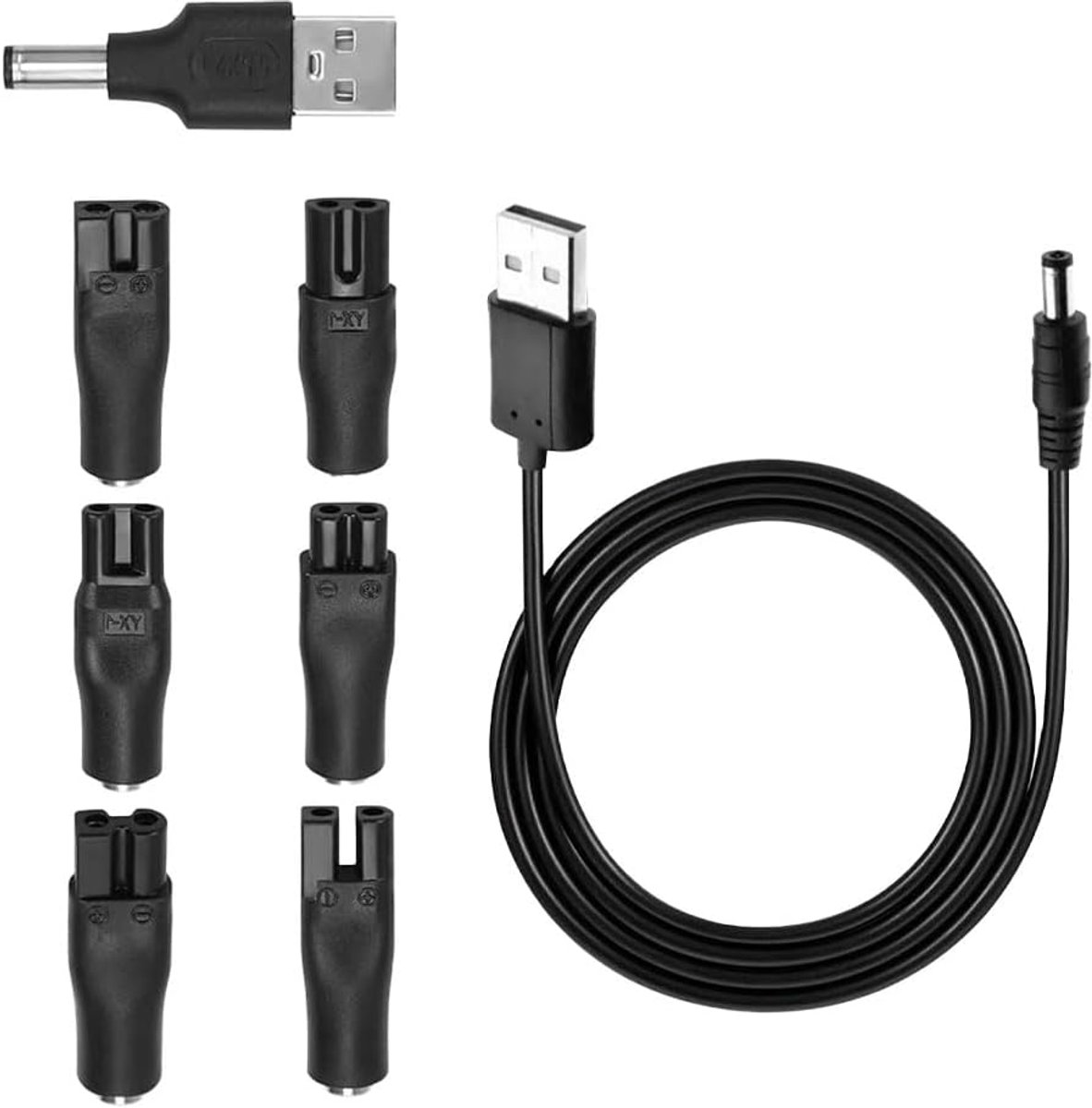 SnelShoppen - USB Scheerapparaat Oplader Kabel Kit - 8 Stuks 5V Universele Adapter Vervanging voor Tondeuses, Baardtrimmers, Scheerapparaten, Schoonhe