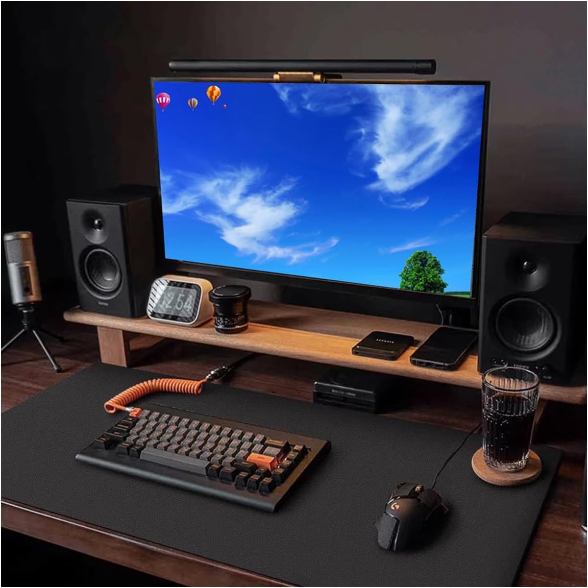 SnelShoppen - Desk Mat 40 x 80 cm - Non-Slip Faux Leather Bureau Mat voor Werk, Studie en Gaming - Zwart - Multifunctioneel en Duurzaam