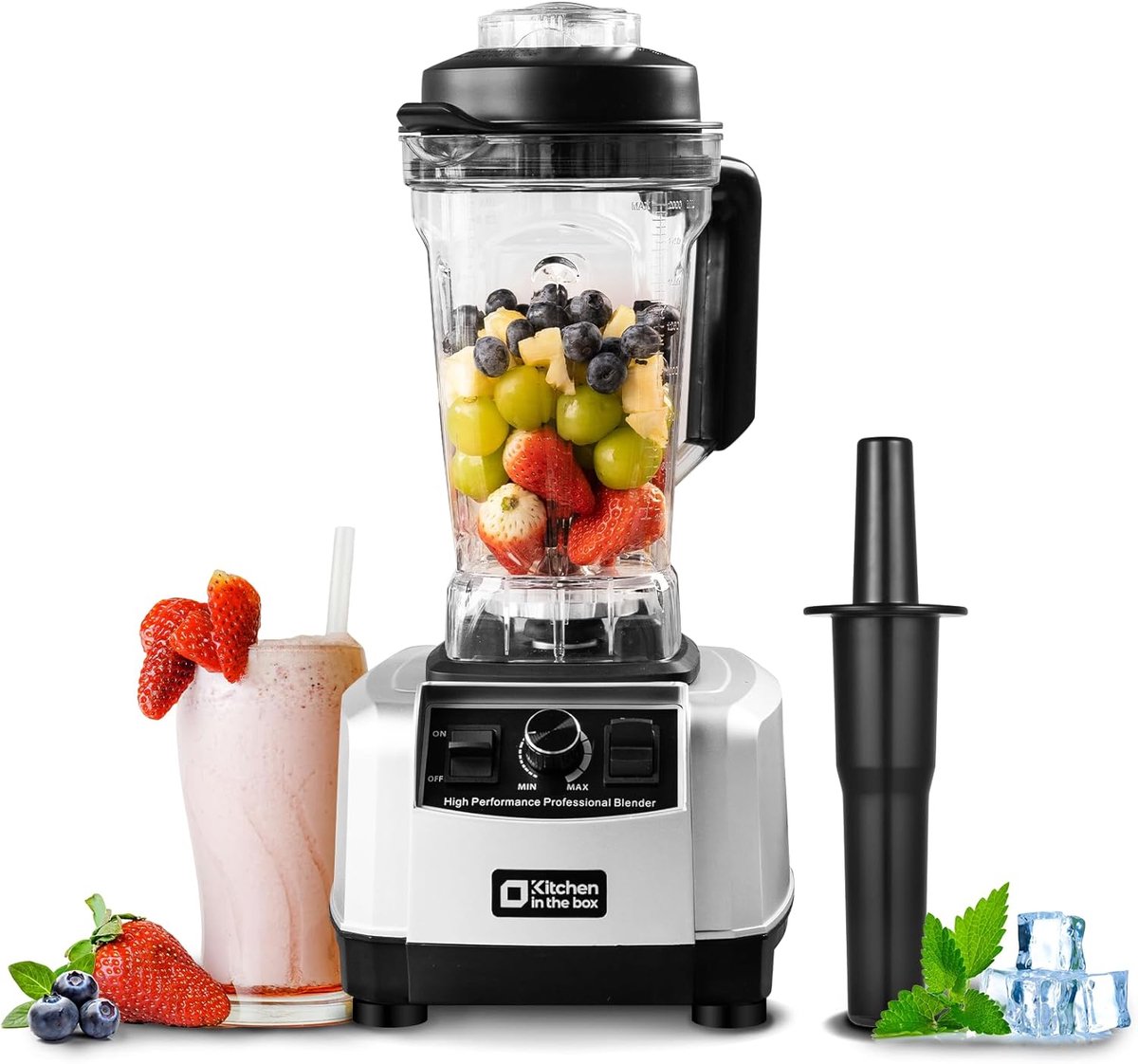 SnelShoppen - Professionele Blender 2L 1500W - Hoogwaardige Elektrische Blender met 8 Punt Messen - Perfecte Smoothies en Crushed Ice voor de Keuken