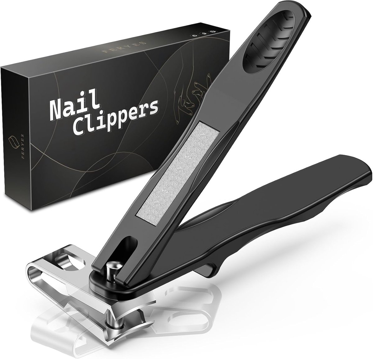 Thijox - 360° draaibare nagelknipper voor senioren, ergonomische vingernagelknipper met lange steel, EZ Grip teennagelknipper voor dikke nagels, ideaa