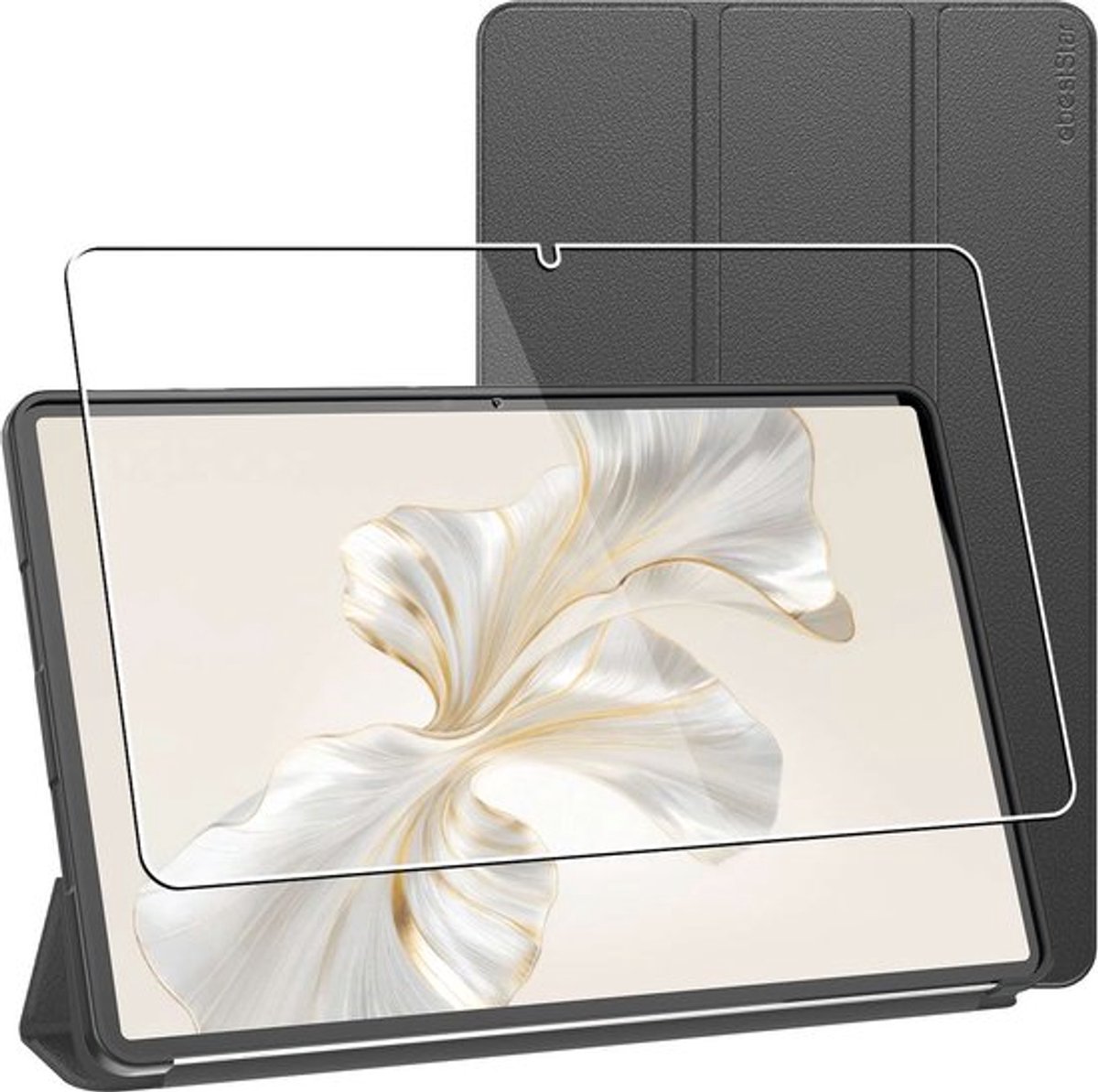 ebestStar - Hoes geschikt voor Honor Pad 9, Slimme Hoes met Magnetische Flip Bescherming, Siliconen, Zwart + Gehard Glas