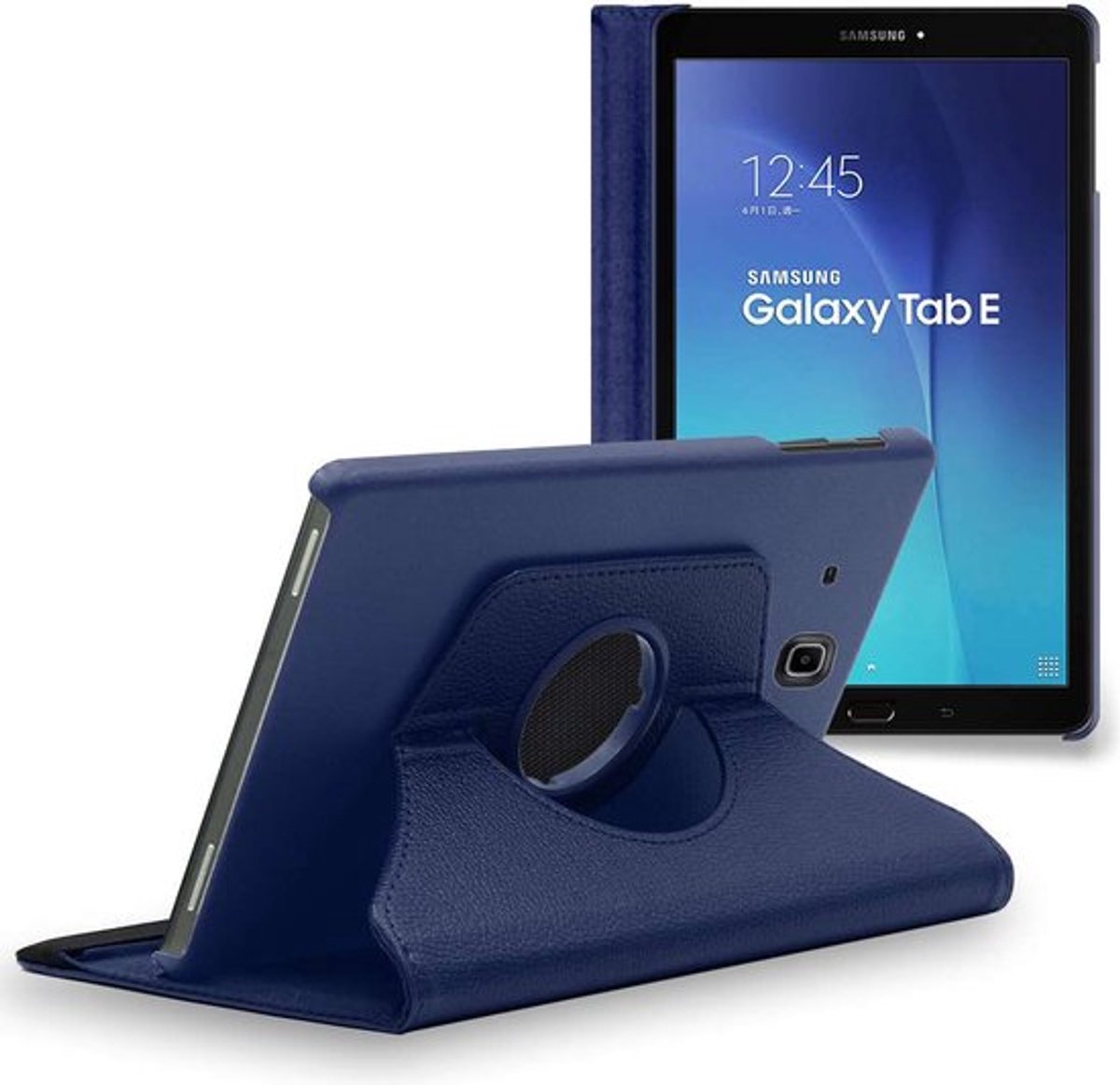 ebestStar - Hoes geschikt voor Samsung Galaxy Tab E 9.6 T560, T561, Roterende Etui, Case, 360° Draaibaar hoesje, Donkerblauw