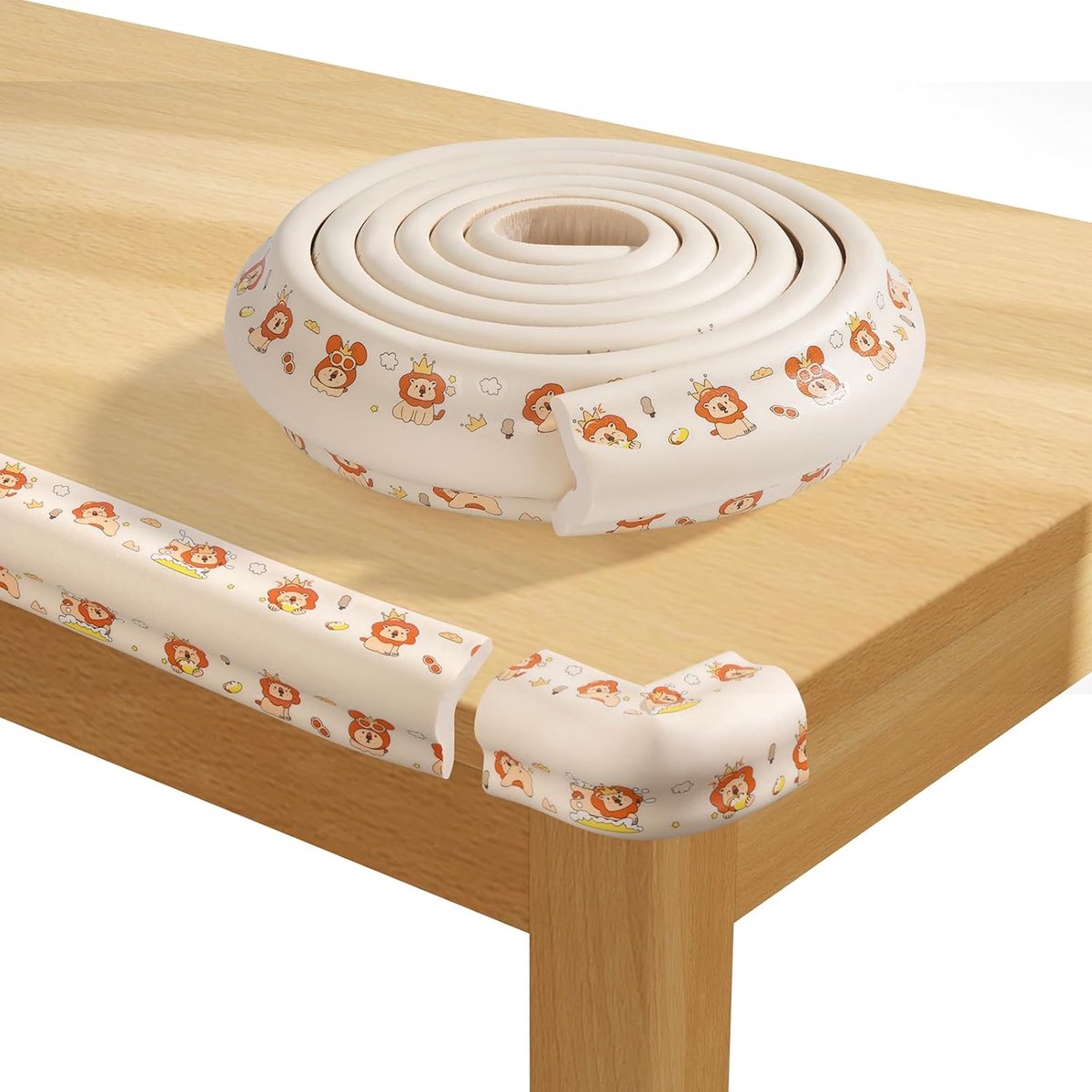 Thijox - Hoek- en randbescherming voor baby's, dik 1 cm, tafelhoekbescherming voor meubels, zacht schuim, veilige babyrandbeschermer, 4 stuks, geurloo