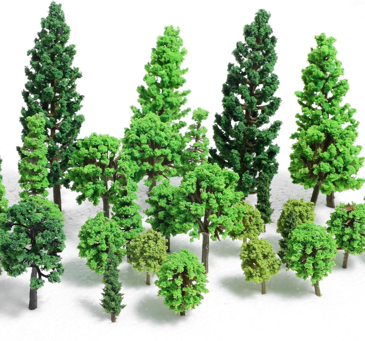 SnelShoppen - 32 Stuks Miniatuur Bomen voor Diorama's en Modelbouw - Kunstmatige Bomen 0.7 tot 4.45 Inch - Natuurlijke Landschappen voor Treinbanen en
