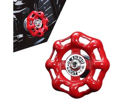 Afsluitkleppen - 1 stuks metalen draaiknop voor in de auto - Klassiek retro-ontwerp in de stijl van een klephendel - Beschermkap voor de start-stopknop van de motor - Decoratieve kap met één-klik-bevestiging - Universeel - rood