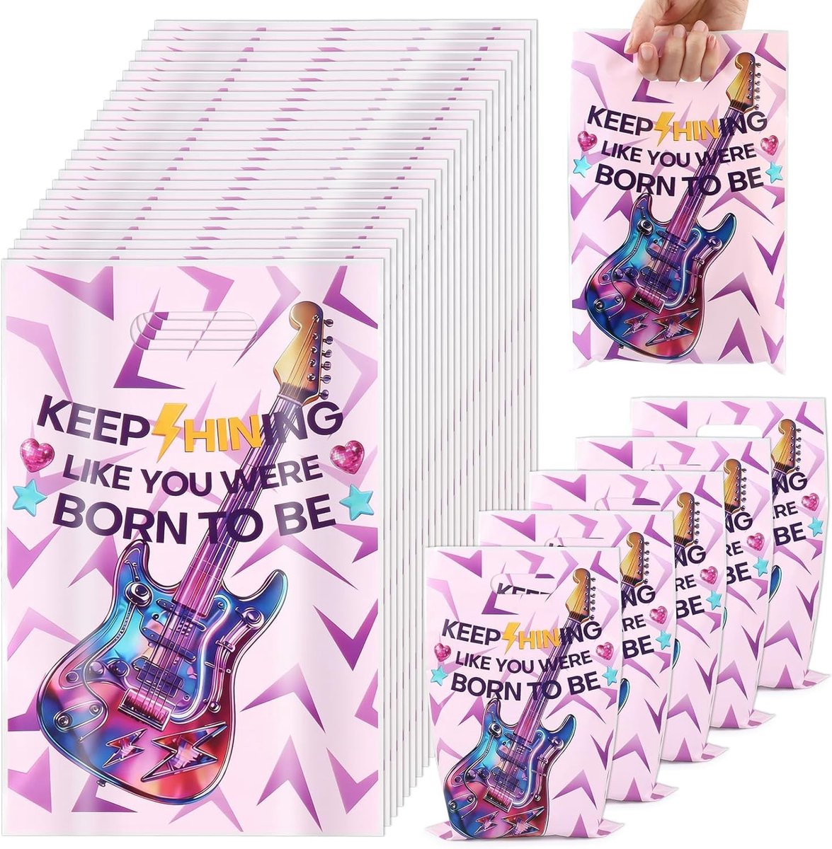 SnelShoppen - 30 stuks geschenkzakjes met handvat, kleurrijke papieren cadeautasjes, snoepzakjes voor feestdecoraties, verjaardag en bruiloft, creatie