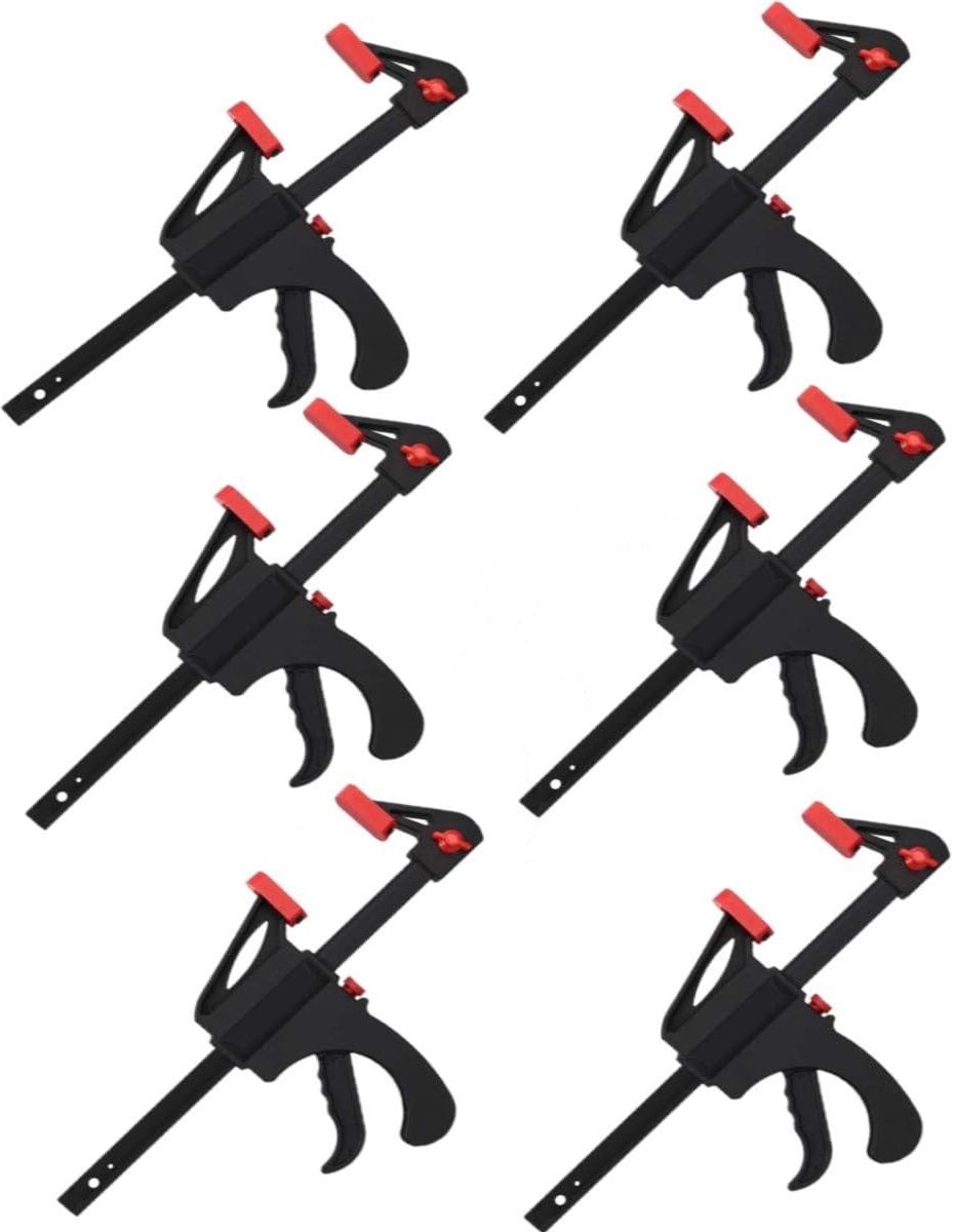 Thijox - 6 Stks Quick Grip Klemmen, 4" Ratchet Bar Klemmen, Eenhandige Snelle Klem Gereedschap voor Houtbewerking, Lijmen, Lassen, Do-It-Yourself Proj