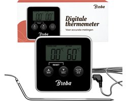 Vleesthermometer BBQ Thermometer - Oventhermometer Keukenthermometer Kookthermometer - Kerntemperatuurmeter Voedselthermometer Kernthermometer - Suikerthermometer Kook Thermometer Vlees Oven Keuken - Temperatuurmeter Digitaal - Barbecue Accessoires