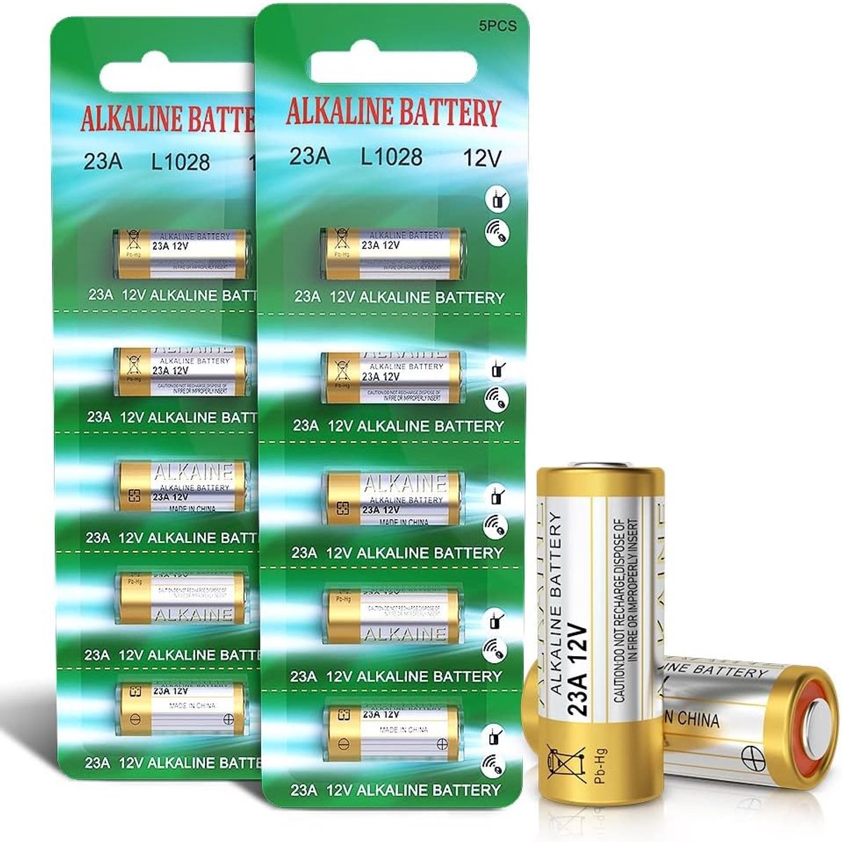 SnelShoppen - 23A 12V Alkaline Batterijen A23S MN21/23 L1028 High Voltage - 10 Stuks - Langdurige Energie - Lekvrij en Veilig