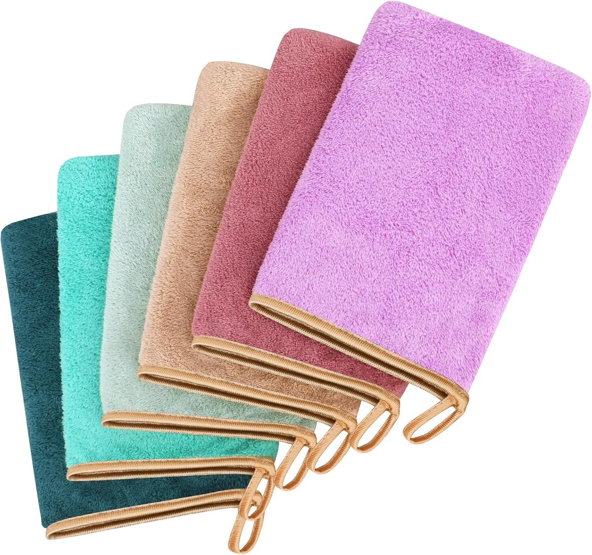 SnelShoppen - Washandjes Set van 6, Zachte Katoenen Waskloth, Sterke Waterabsorptie 15 x 21 cm, Ideaal voor Gevoelige Huid, Make-up en Peeling Handsch