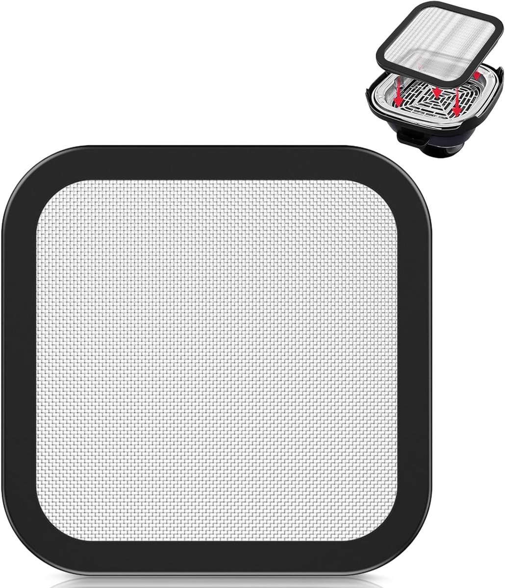 SnelShoppen - Airfryer Magnetische Spatdeksel Accessoires - RVS Fijnmazig Spatdeksel met Siliconen Rand - Herbruikbaar - Voor 3.8L 4-in-1 Heißluchter