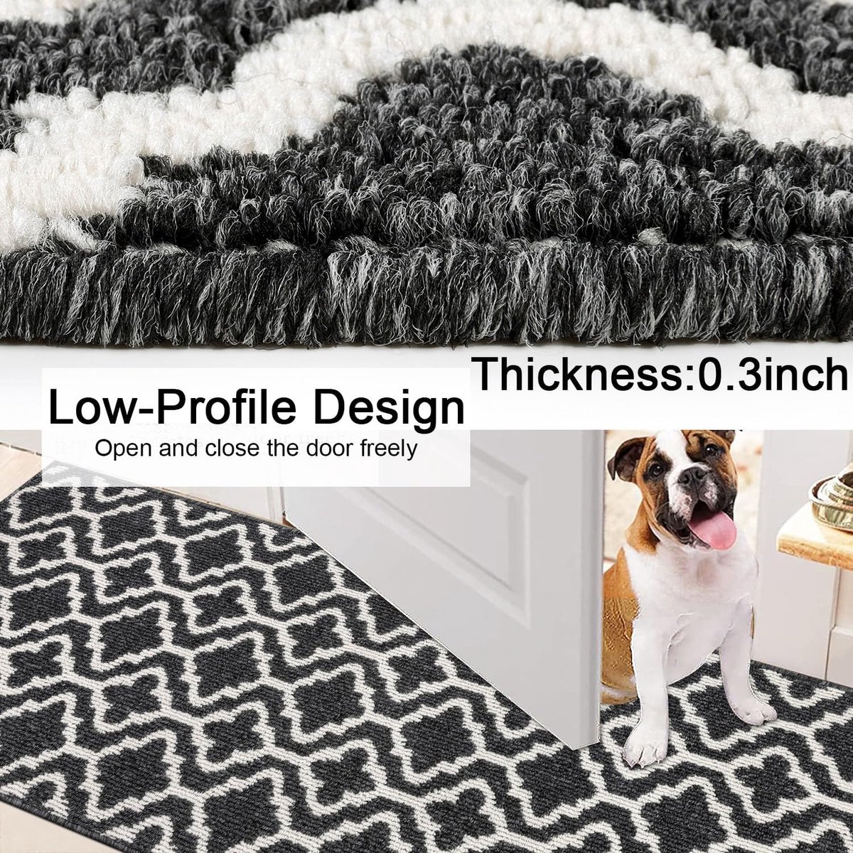 SnelShoppen - Zwarte Loper 50 x 150 cm - Antislip Wasbare Hal Runner - Smalle Tapijten voor Hal, Entree, Keuken - Hoogwaardige Polypropyleen