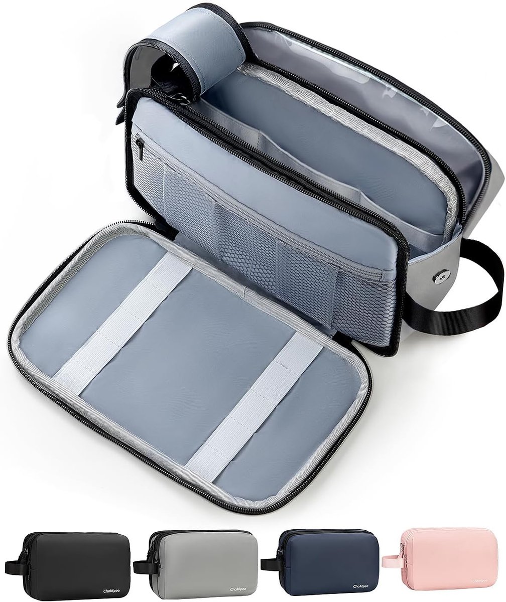 SnelShoppen - Toiletry Bag voor Mannen en Vrouwen - Grote Waterdichte Makeup Tas - 32x18x15 cm - Perfect voor Reizen, Camping en Thuis - Grijs
