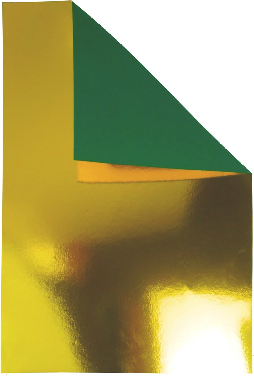 Netuno - goud papier karton - A4 - 21 x 29,7 cm - 10 vellen - 260 gram - Mirror Gold / Green