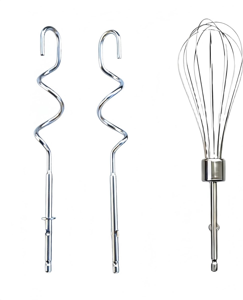 Handmixer Accessoireset met RVS Kneedhaak en Garde Ideaal voor Bakken en Roeren Hoogwaardige Keukenaccessoires voor Thuisgebruik Set van 3