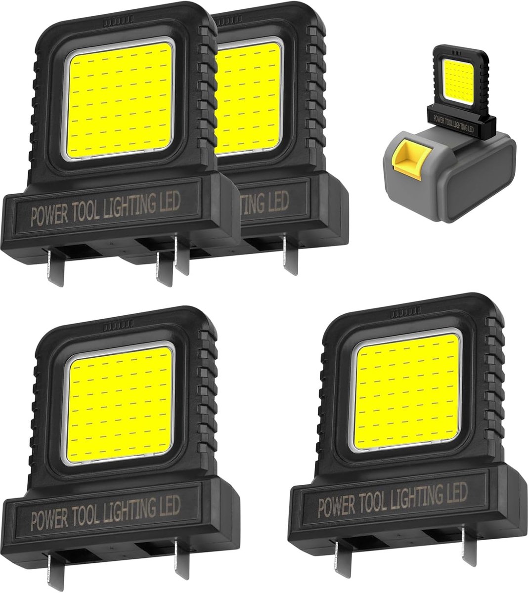 SnelShoppen - LED Werklampen Set van 4 - Oplaadbare LED Bouwlampen - Helder Licht voor Camping, Tuin, Klussen, Feest en Onderhoud - Draagbaar, Waterdi