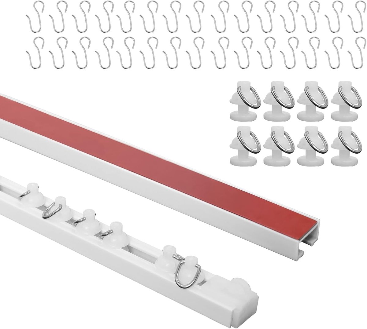 SnelShoppen - Adhesive Curtain Rod 3m - Ceilings Curtain Rod - Geen Boren Nodig - Sterke Lijm - Voor Thuis, Feest, Camping, Keuken, Flexibel en Eenvou