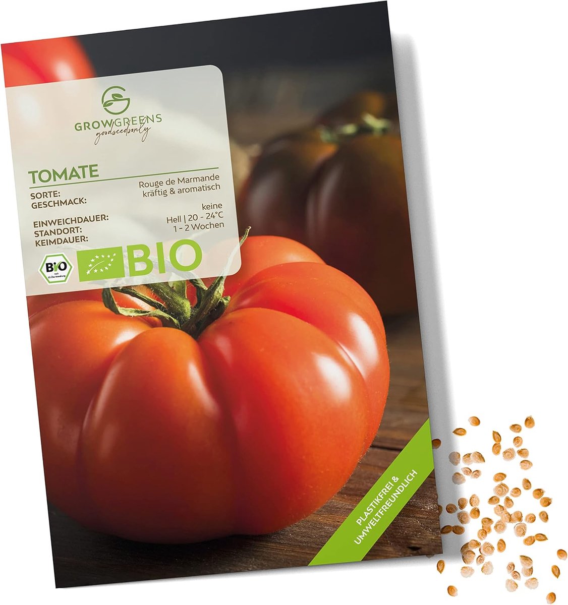 SnelShoppen - Biologische Tomatenzaden Rouge de Marmande - 10 Zaden voor de Tuin, Balkon of Terras - Oude Franse Variëteit met Sterk Aroma en Rimpelig