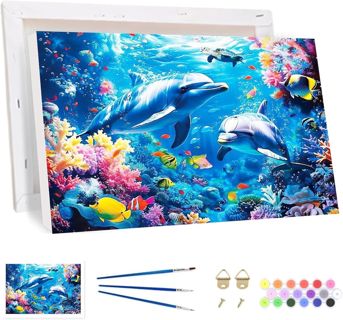 SnelShoppen - Paint by Numbers voor Volwassenen - Paas Jezus Schilderij Kit met Lijst - DIY Landschap Schilderen met Acrylverf - Compleet Canvas Set m
