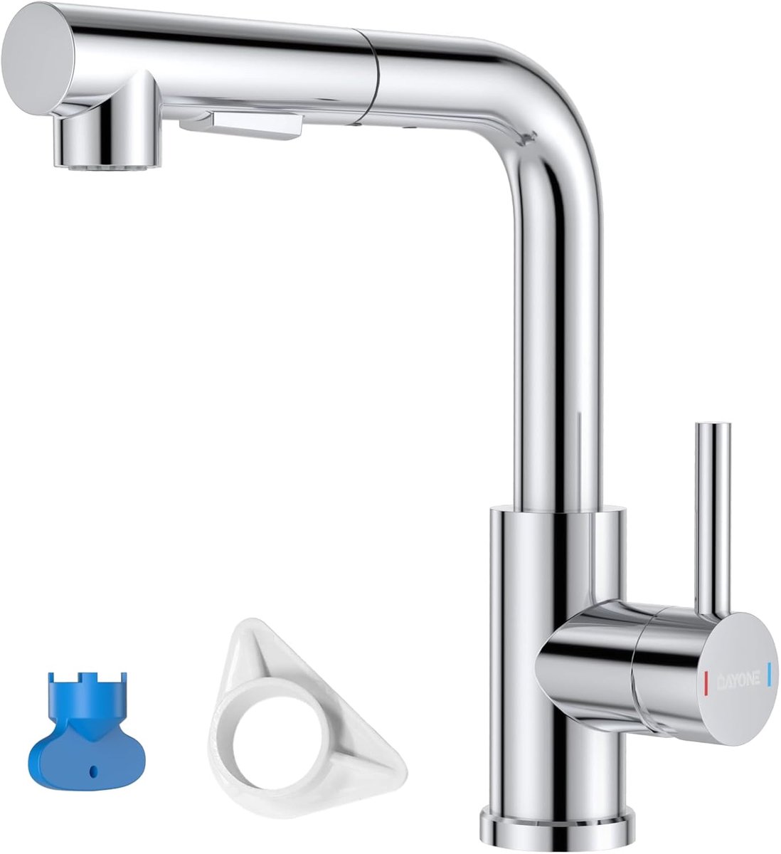 SnelShoppen - Keuken Mengkraan met Uittrekbare Spray, RVS SUS304, Hoge Druk Waterkraan, 2 Functies, 360 Graden Draaiend, Chroom, Perfect voor Keuken e